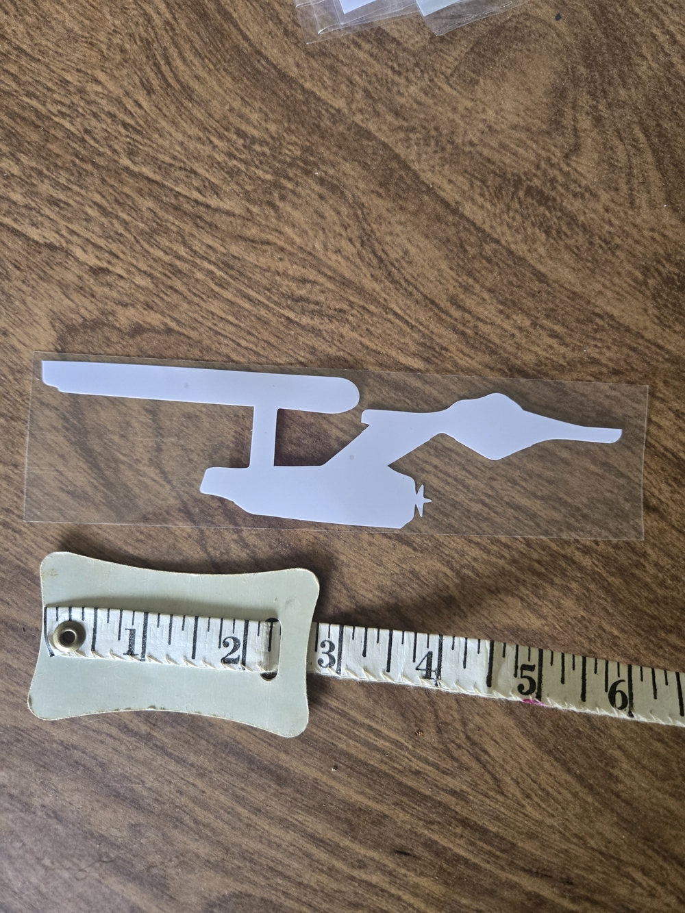 White Vinyl Decal Sticker "The ENTERPRISE"